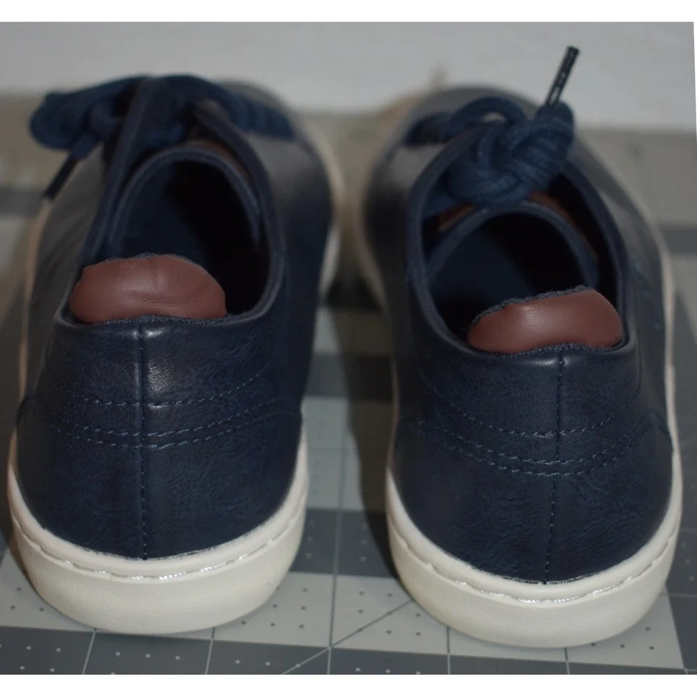 Polo Ralph Lauren Thurston Navy Blue Faux Leather Sneakers Kids 5 RF101478